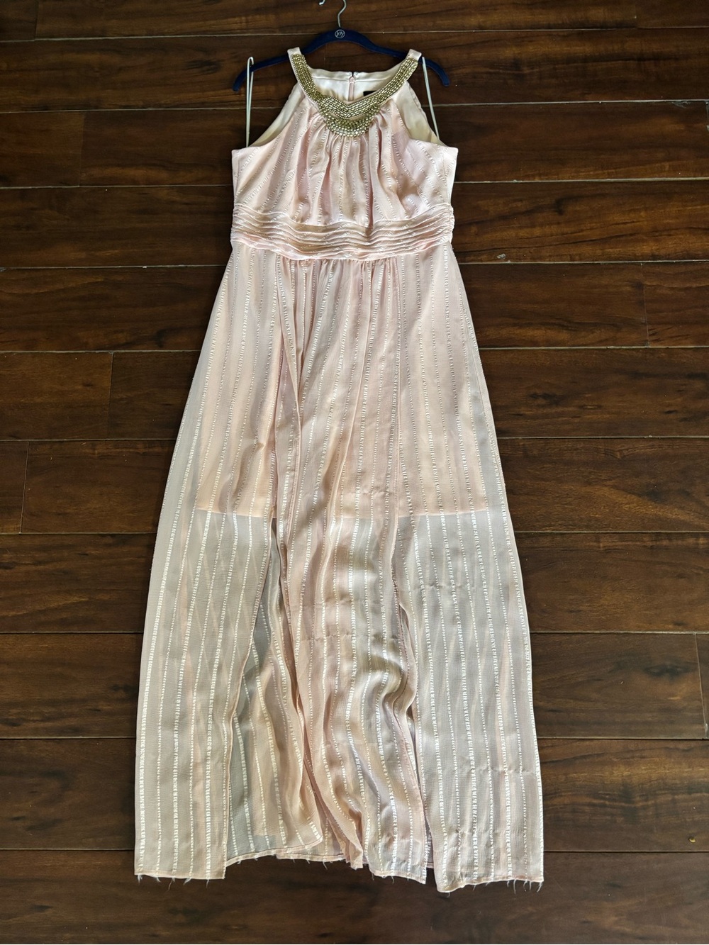 Melrose and Market Blush Pink Beaded Halter Maxi Dress - Picture 7 of 10